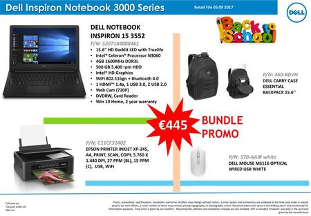 €445 BUNDLE PROMO Dell Inspiron Notebook 3000 Series DELL NOTEBOOK