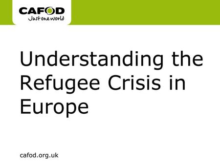 Understanding the Refugee Crisis in Europe