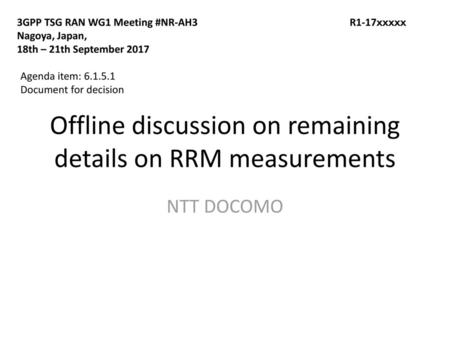 Offline discussion on remaining details on RRM measurements