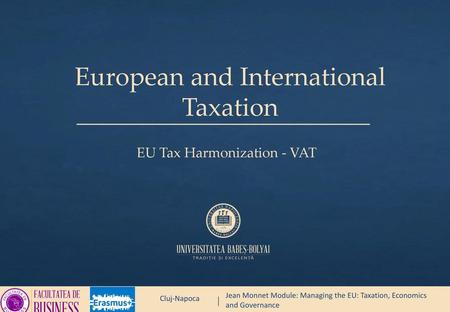 European and International Taxation