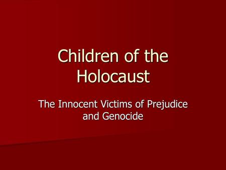 Children of the Holocaust