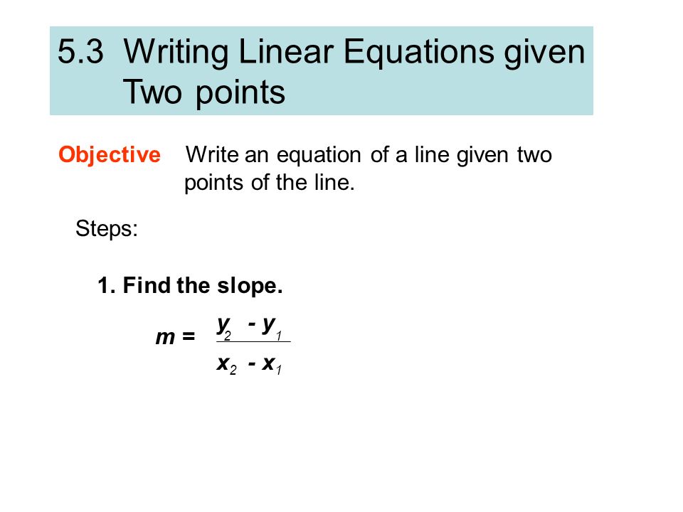 Writing Linear Equations Given Two Points Worksheet  Tessshebaylo