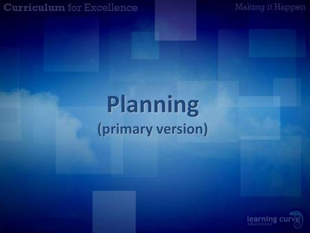 Planning (primary version)