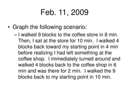 Feb. 11, 2009 Graph the following scenario: