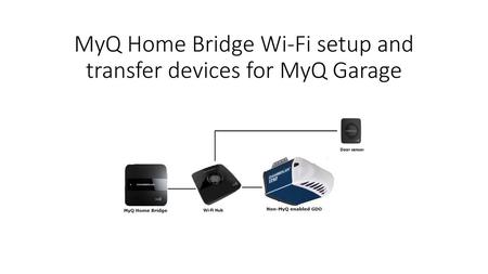 MyQ Home Bridge Wi-Fi setup and transfer devices for MyQ Garage