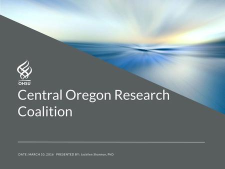Central Oregon Research Coalition