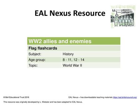 EAL Nexus Resource WW2 allies and enemies Flag flashcards Subject: