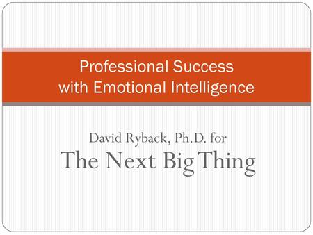 Professional Success with Emotional Intelligence