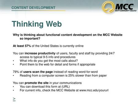Thinking Web > CONTENT DEVELOPMENT