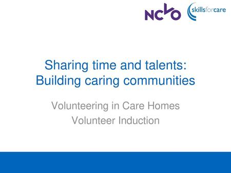 Sharing time and talents: Building caring communities