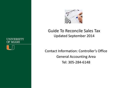 Guide To Reconcile Sales Tax Updated September 2014