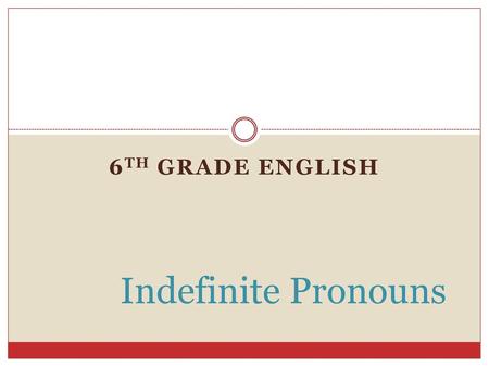 6th grade English Indefinite Pronouns.