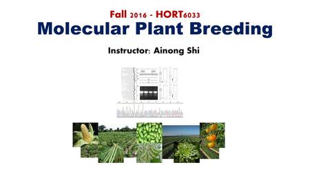 Fall HORT6033 Molecular Plant Breeding
