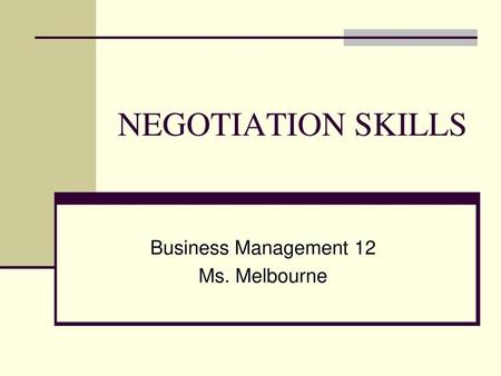 Business Management 12 Ms. Melbourne
