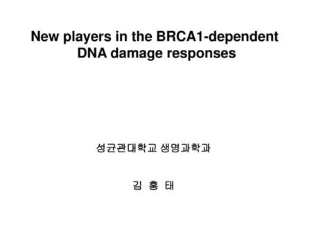 New players in the BRCA1-dependent