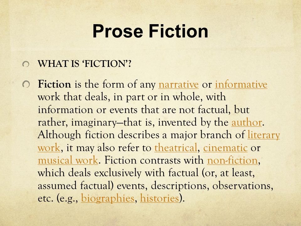 what is one example of prose