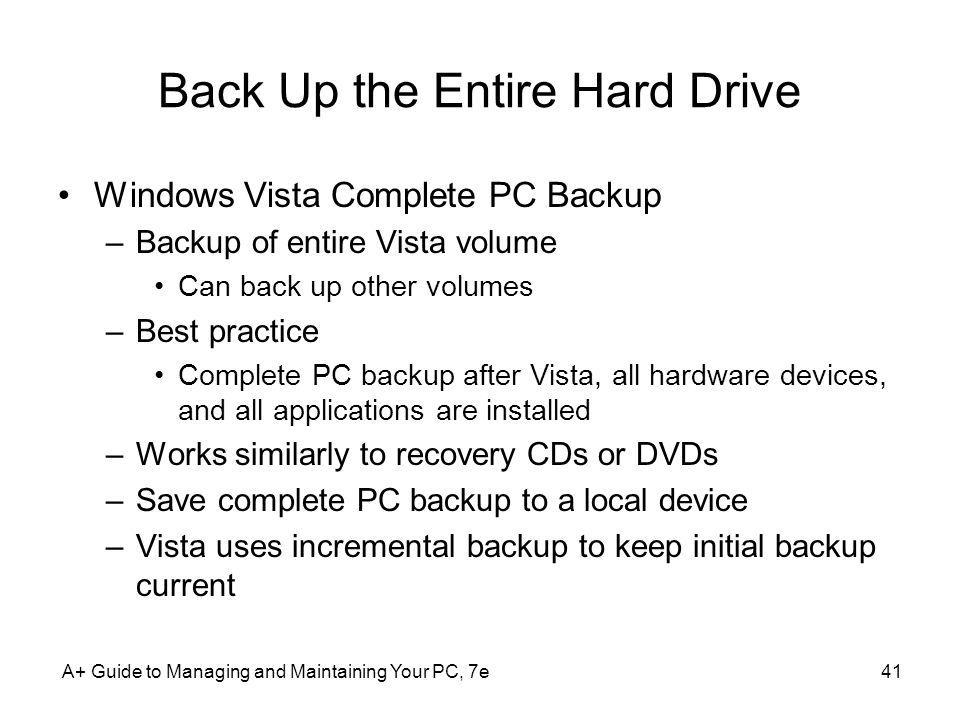 How To Backup Hard Drive Windows Vista