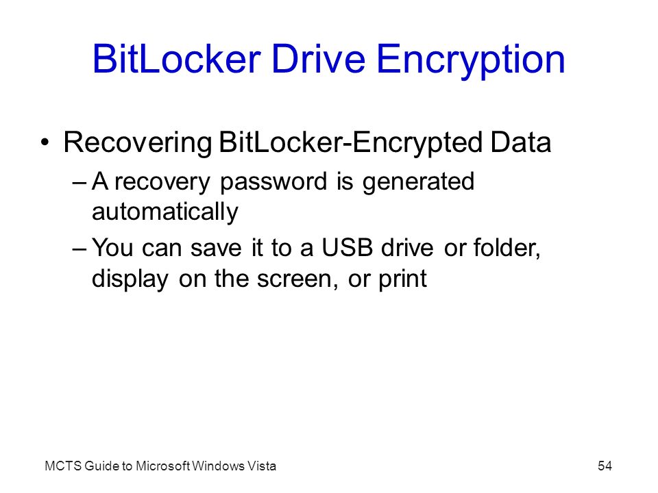 Encrypted Directories Vista