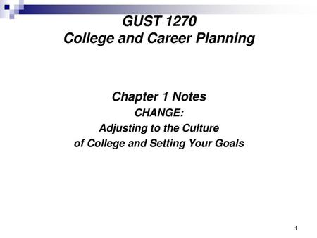 GUST 1270 College and Career Planning