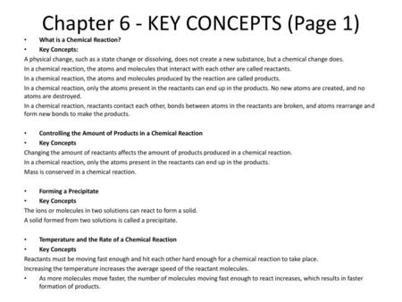 Chapter 6 - KEY CONCEPTS (Page 1)