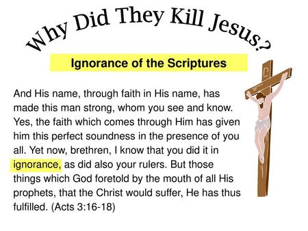 Ignorance of the Scriptures