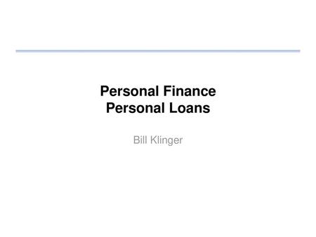 Personal Finance Personal Loans
