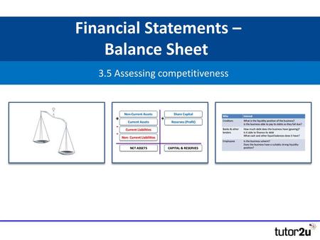 Financial Statements – Balance Sheet