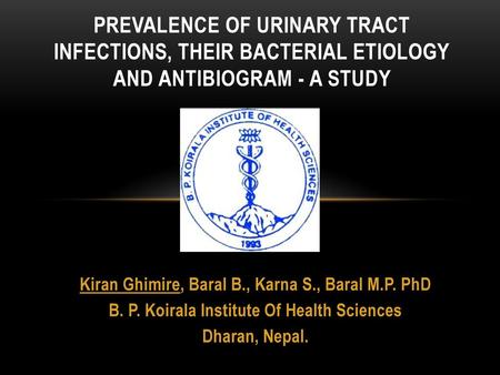 Kiran Ghimire, Baral B., Karna S., Baral M.P. PhD
