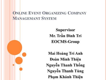 Online Event Organizing Company Managemant System