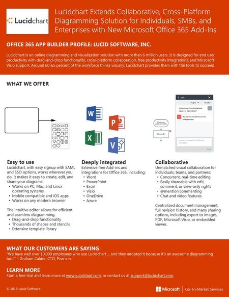 Lucidchart Extends Collaborative, Cross-Platform Diagramming Solution for Individuals, SMBs, and Enterprises with New Microsoft Office 365 Add-Ins OFFICE.