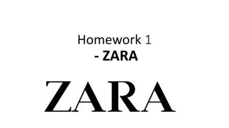 Homework 1 - ZARA.