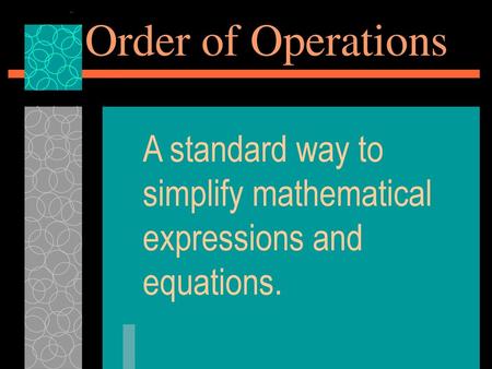 A standard way to simplify mathematical expressions and equations.