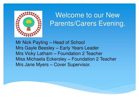Welcome to our New Parents/Carers Evening.