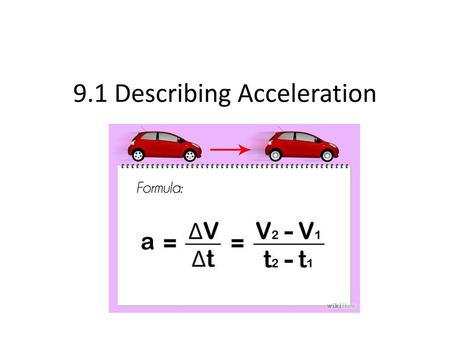 9.1 Describing Acceleration