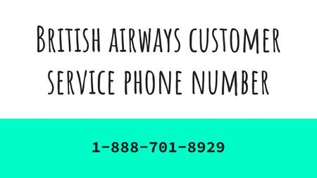 British airways customer service phone number