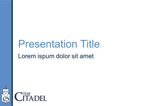 Lorem ispum dolor sit amet Presentation Title.