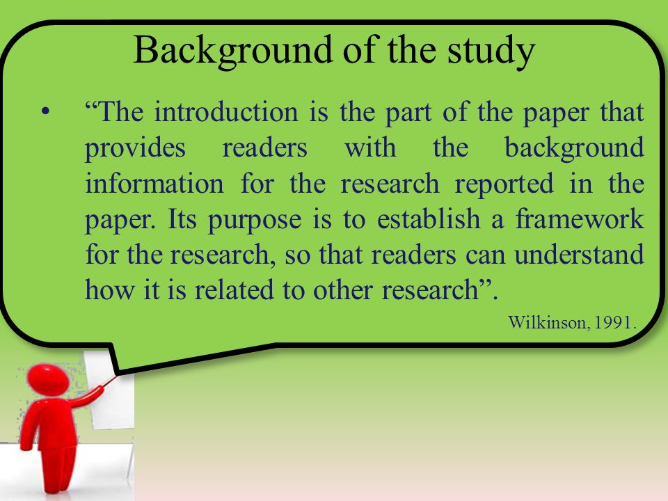 how to write background of the study sample
