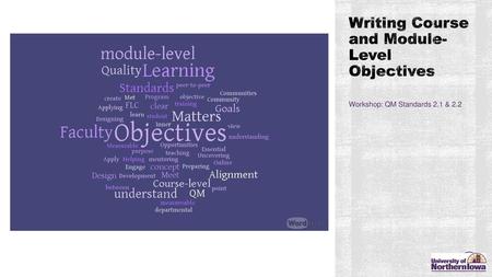 Writing Course and Module-Level Objectives