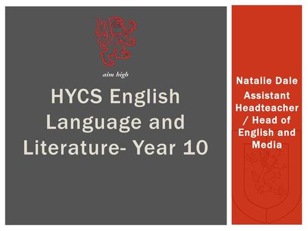 HYCS English Language and Literature- Year 10