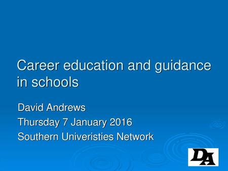 Career education and guidance in schools