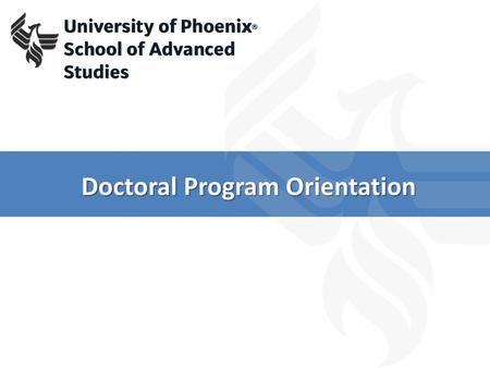Doctoral Program Orientation