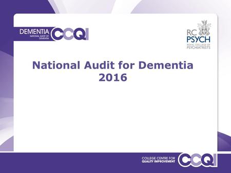 National Audit for Dementia