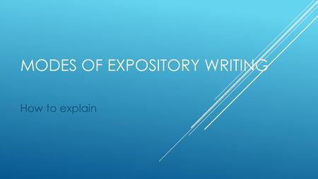 Modes of expository writing