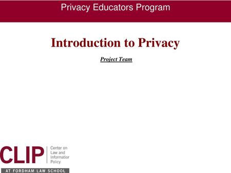 Introduction to Privacy