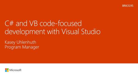 C# and VB code-focused development with Visual Studio