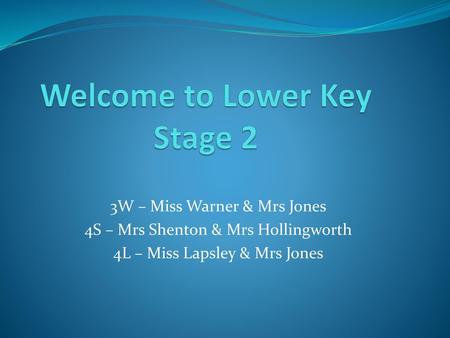 Welcome to Lower Key Stage 2