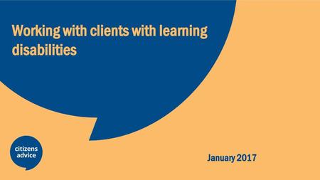 Working with clients with learning disabilities