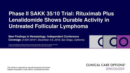 Phase II SAKK 35/10 Trial: Rituximab Plus Lenalidomide Shows Durable Activity in Untreated Follicular Lymphoma New Findings in Hematology: Independent.