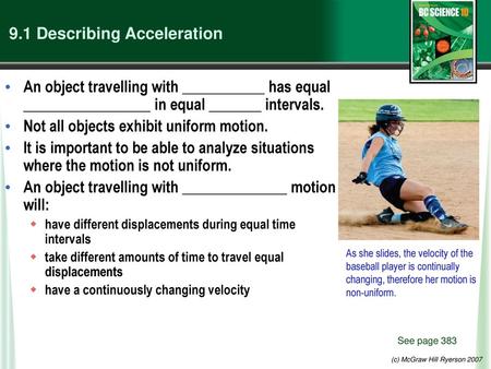 9.1 Describing Acceleration