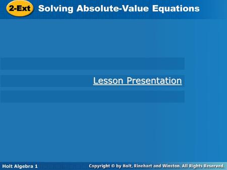 Solving Absolute-Value Equations